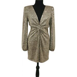 Fashion Nova Gold Sequin Mini Dress